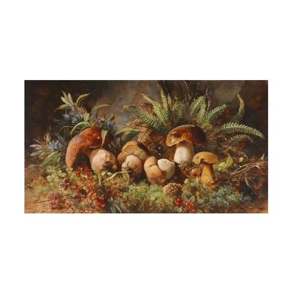  Obraz na płótnie 50x30cm Hans Zatzka Grzyby szczęścia