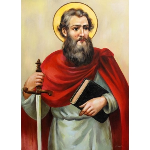  Obraz ręcznie malowany religijny Święty Paweł
