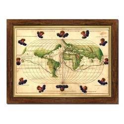  Obraz na płótnie Mapa Świata w pięknej ramie 62x82cm