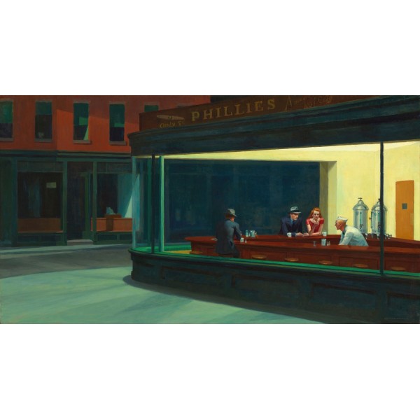  Obraz na płótnie Edward Hopper Nocne marki 50x90cm