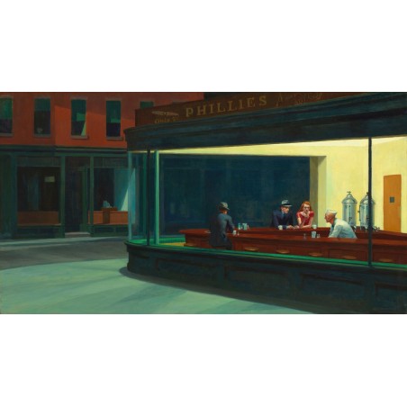  Obraz na płótnie Edward Hopper Nocne marki 50x90cm