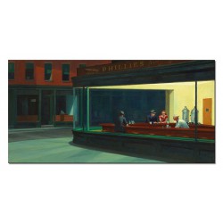  Obraz na płótnie Edward Hopper Nocne marki 50x90cm