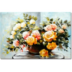  Obraz olejny ręcznie malowany 50x70cm Okrągłe róże
