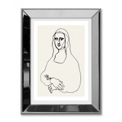  Obraz linearny w lustrzanej ramie do salonu Mona Lisa 31x41cm