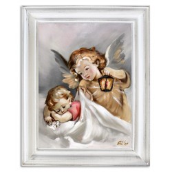  Obraz z Aniołem Stróżem bobasem 42,5x52,5 obraz malowany na płótnie w ramie