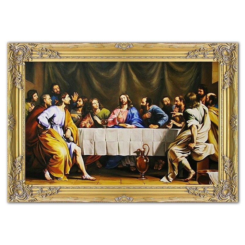  Obraz Ostatniej Wieczerzy 75x105cm obraz ręcznie malowany na płótnie