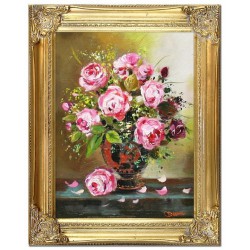  Obraz olejny ręcznie malowany 37x47cm Różana sonata
