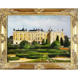  Obraz olejny ręcznie malowany 37x47cm Eleganckie ogrody