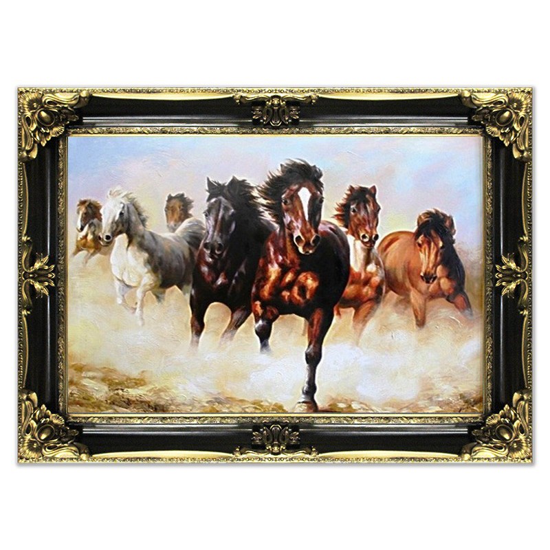  Obraz olejny ręcznie malowany 85x115cm Konie w galopie
