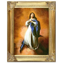  Obraz olejny ręcznie malowany z Maryją 37x47 cm obraz w złotej ramie