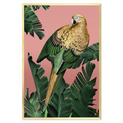  Obraz na płotnie złota papuga w dżungli 63x93cm