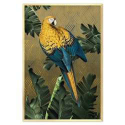  Obraz na płótnie złota papuga w dżungli 63x93cm