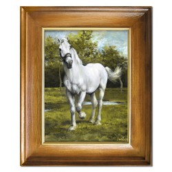  Obraz olejny ręcznie malowany 46x56cm Konie