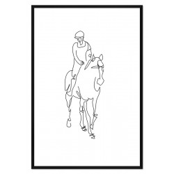  Obraz na płótnie linearny jeździec na koniu