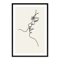  Obraz na płótnie linearny pocałunek pary