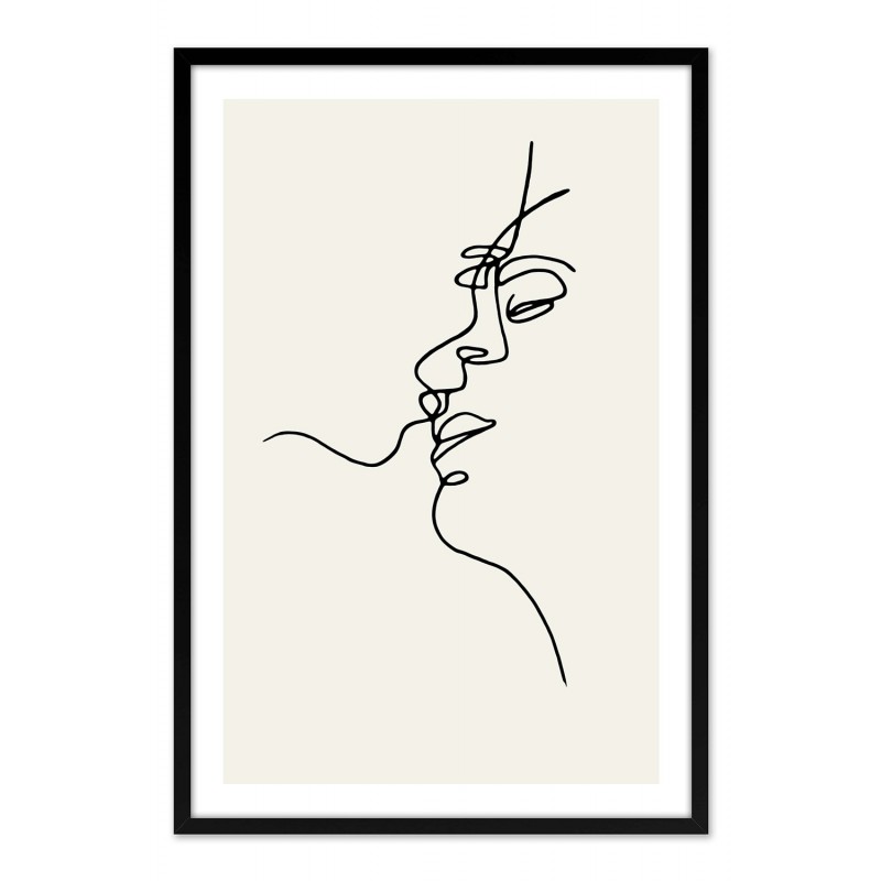  Obraz na płótnie linearny pocałunek pary 63x93cm