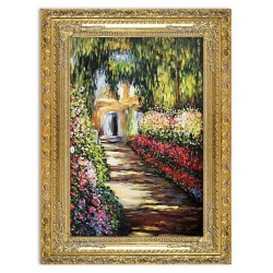  Obraz olejny ręcznie malowany Claude Monet Ogród w Giverny kopia 90x120cm