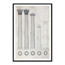  Obraz na płótnie rysunek techniczny kolumny 63x93cm