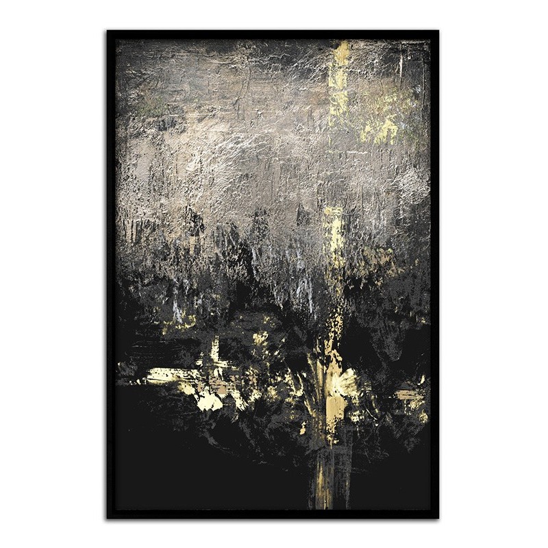  Obraz na płótnie w ramie 63x93cm czarna abstrakcja