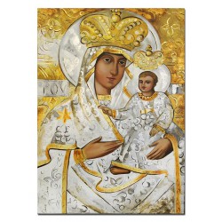  Obraz Matki Boskiej z Dzieciątkiem 50x70 cm obraz olejny na płótnie złoty