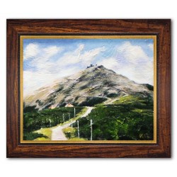  Obraz olejny ręcznie malowany 37x47cm Samotna góra