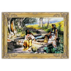  Obraz olejny ręcznie malowany 78x108 cm Jezus Chrystus i Samarytanka Henryk Siemiradzki