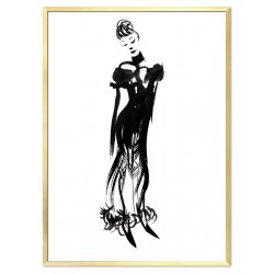  Obraz na płótnie czarno-złoty glamour 53x73cm