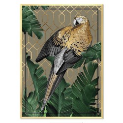  Obraz na płótnie złota papuga w dżungli 53x73cm