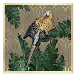  Obraz na płótnie złota papuga w dżungli 63x63cm