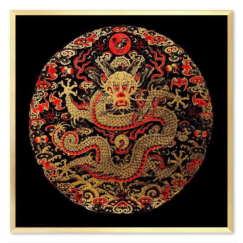  Obraz na płótnie złoty wąż ornament 63x63cm