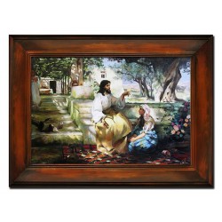  Obraz olejny ręcznie malowany religijny 116x86cm Obraz Henryka Siemiradzkiego Jezus Chrystus w domu Marii i Marty