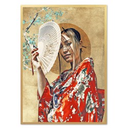  Obraz na płótnie Japonka z wachlarzem 53x73cm
