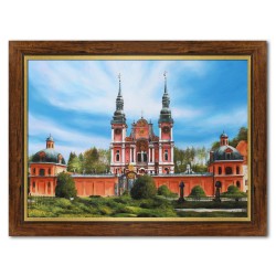  Obraz olejny ręcznie malowany 62x72cm Czerwony zamek