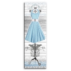  Obraz retro na płótnie 50x150cm niebieska sukienka G93350