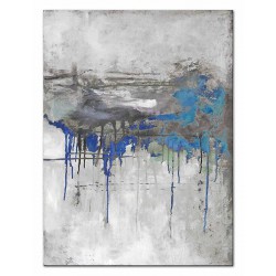  Obraz olejny ręcznie malowany 90x120cm Niebieski rozprysk
