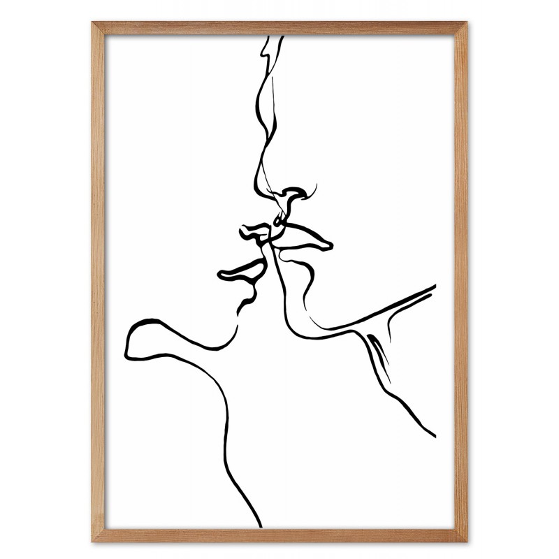  Obraz na płótnie linearny pocałunek pary 53x73cm