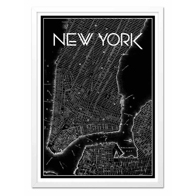  Obraz na płótnie mapa Nowy Jork 53x73cm