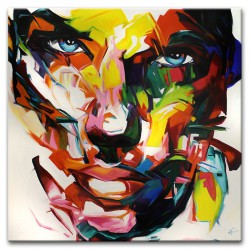  Obraz olejny ręcznie malowany 100x100cm Kolorowa maska
