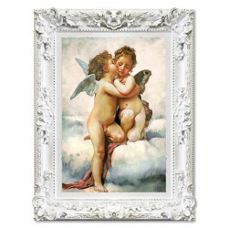  Obraz z Aniołkami pocałunek 85x115 obraz malowany na płótnie w białej ramie