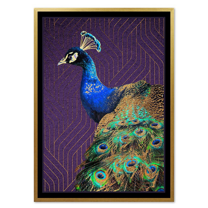 Obraz na płótnie niebieski paw król koloru 53x73cm