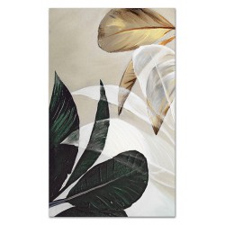  Obraz olejny ręcznie malowany 115x195cm Kompozycja liści na beżowym tle