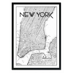  Obraz na płótnie mapa New York 53x73cm