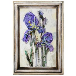  Obraz kolaż olejny kwiaty storczyki retro 38x55 obraz ręcznie malowany na płótnie w ramie