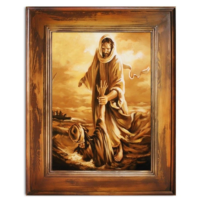  Obraz olejny ręcznie malowany religijny 76x96cm