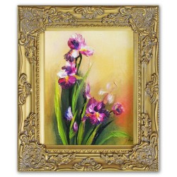  Obraz olejny ręcznie malowany 27x32cm Kwiaty rosnące na słońcu