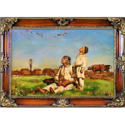  Obraz olejny ręcznie malowany 85x115cm Józef Chełmoński kopia