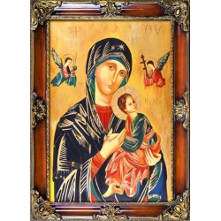  Obraz Matki Boskiej z Dzieciątkiem 85x115 cm obraz olejny na płótnie w ramie