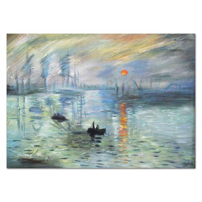  Obraz olejny ręcznie malowany Claude Monet Wschód słońca kopia 60x90cm