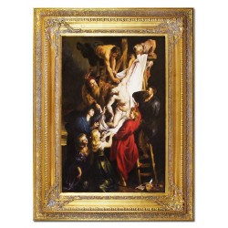 Obraz olejny ręcznie malowany z Jezusem Chrystusem zdjętym z krzyża obraz w złotej ramie 90x120 cm