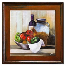  Obraz olejny ręcznie malowany na płótnie 40x40cm warzywa